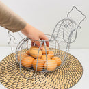 Huevera de gallina clásica plateada de metal para cocina Basic -