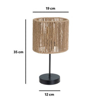 Lámpara mesita de noche de fibra natural