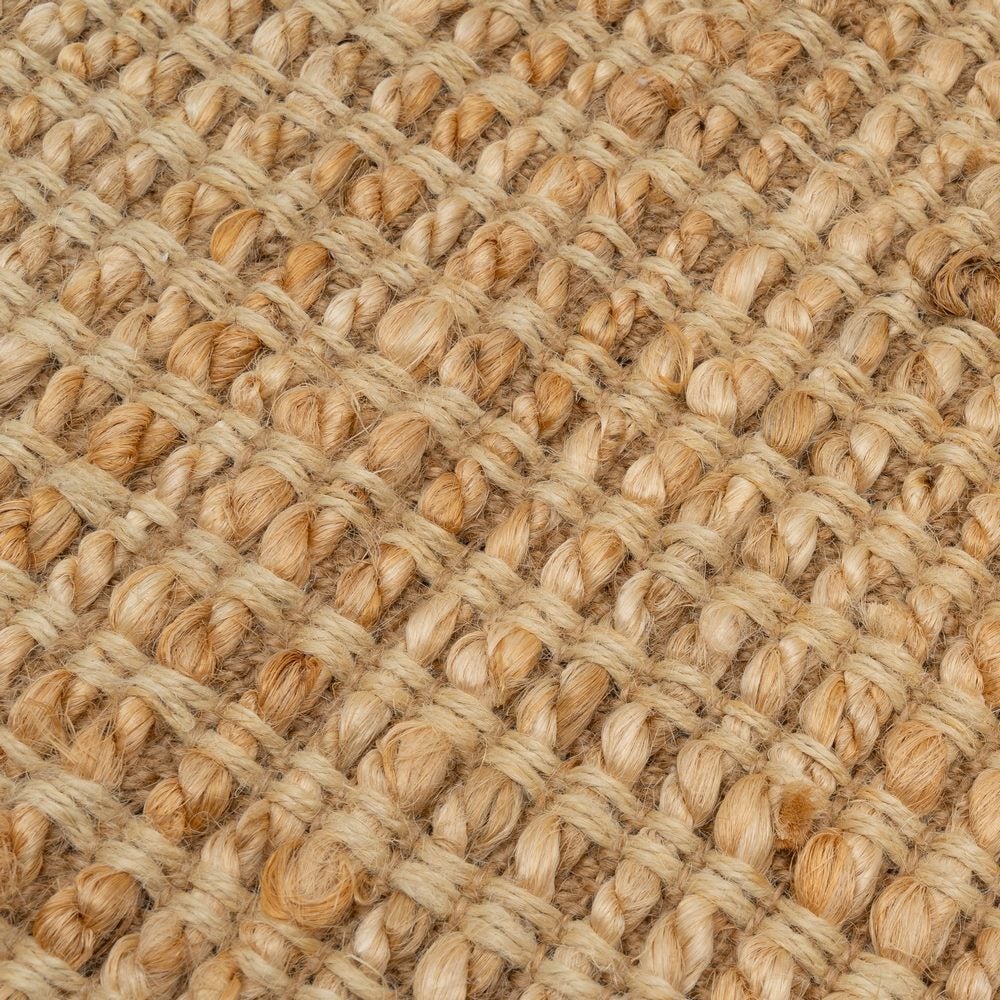 Alfombra rectangular de yute natural trenzado y acordonado de 140x70 cm
