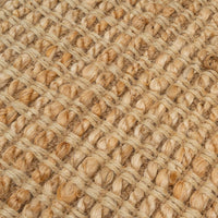 Alfombra rectangular de yute natural trenzado y acordonado de 140x70 cm