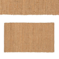 Alfombra rectangular de yute natural trenzado y acordonado de 140x70 cm