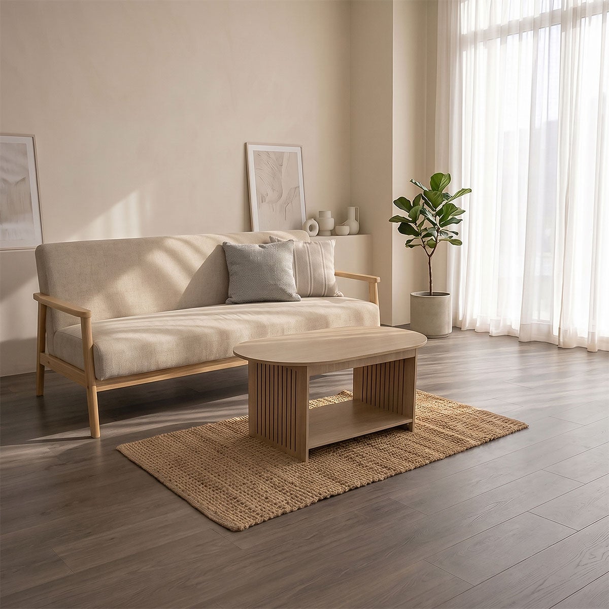 Alfombra rectangular de yute natural trenzado y acordonado de 140x70 cm