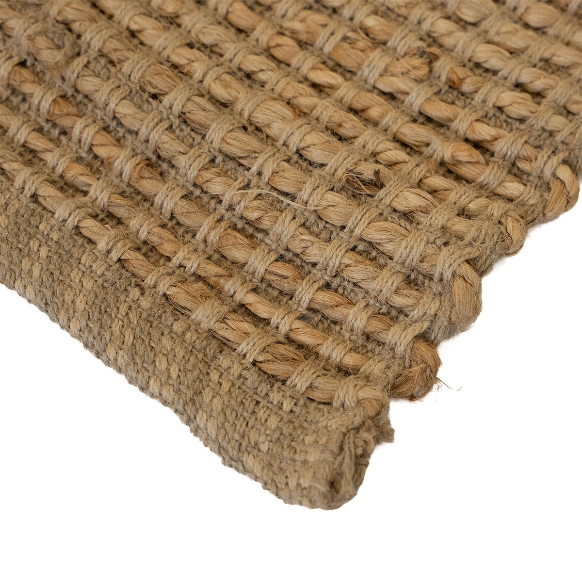 Alfombra rectangular de yute natural trenzado y acordonado de 200x140 cm