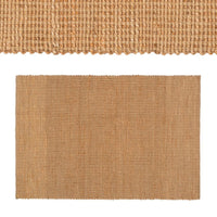 Alfombra rectangular de yute natural trenzado y acordonado de 200x140 cm