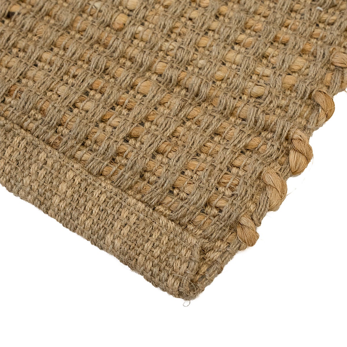 Alfombra rectangular de yute natural trenzado y acordonado de 200x140 cm
