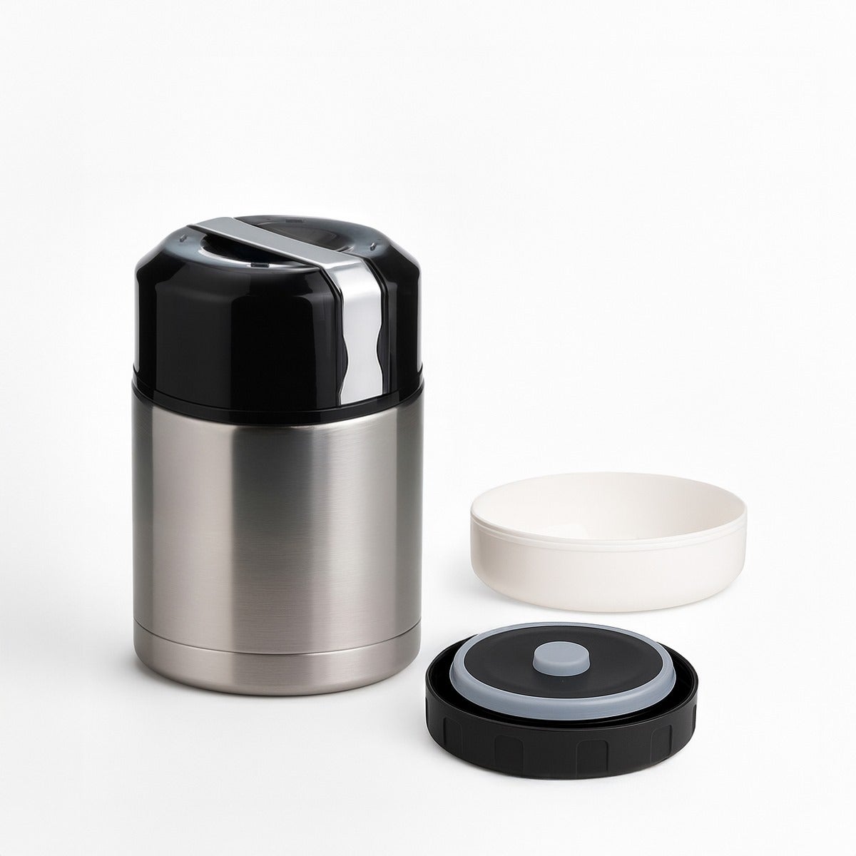Termo para sólidos Office de acero inoxidable plateado de 800 ml
