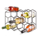 Botellero vino para 11 botellas de metal negro de 43x30 cm