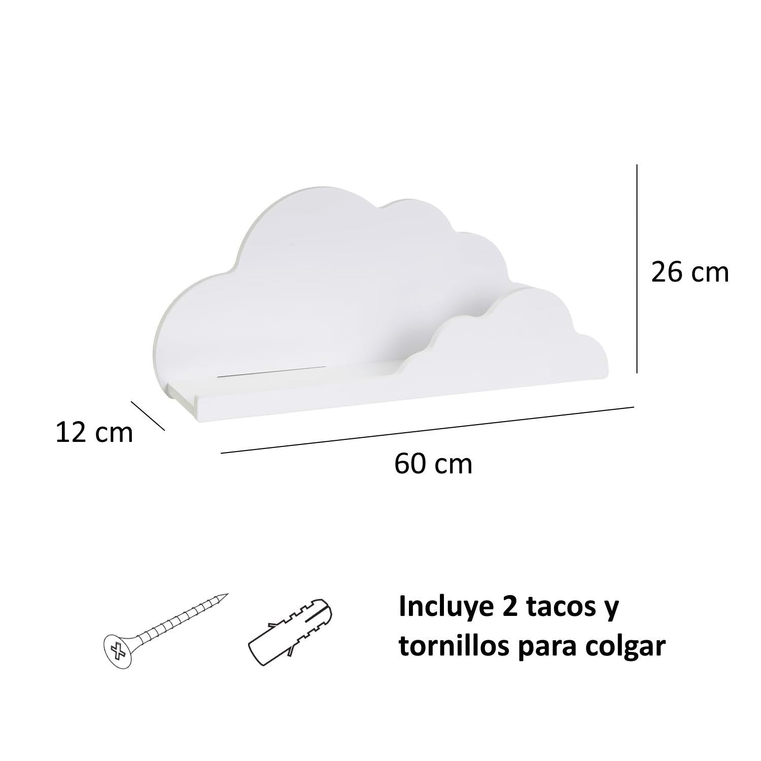 Estante infantil diseño nube