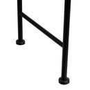 Banqueta pie de cama de metal negro tapizado en lino beige de 74 cm