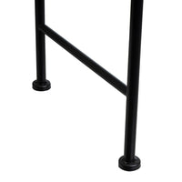 Banqueta pie de cama de metal negro tapizado en lino beige de 74 cm