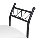 Banqueta pie de cama de metal negro tapizado en algodón blanco de 74 cm