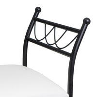Banqueta pie de cama de metal negro tapizado en algodón blanco de 74 cm