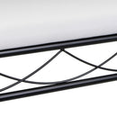 Banqueta pie de cama de metal negro tapizado en algodón blanco de 74 cm