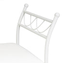 Banqueta pie de cama de metal blanco tapizado en algodón blanco de 74 cm