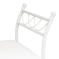 Banqueta pie de cama de metal blanco tapizado en algodón blanco de 74 cm