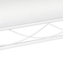 Banqueta pie de cama de metal blanco tapizado en algodón blanco de 74 cm