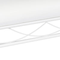 Banqueta pie de cama de metal blanco tapizado en algodón blanco de 74 cm