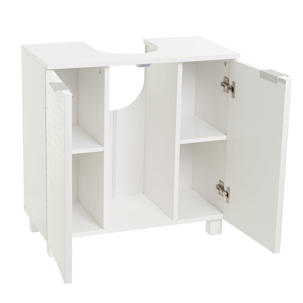 Mueble bajo lavabo blanco de madera con 2 puertas 60x30x60 cm