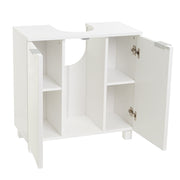 Móvel de lavatório branco de madeira com 2 portas 60x30x60 cm