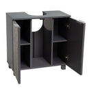 Mueble bajo lavabo gris de madera con 2 puertas 60x30x60 cm