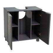 Mueble bajo lavabo gris de madera con 2 puertas 60x30x60 cm
