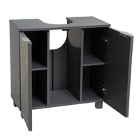 Mueble bajo lavabo gris de madera con 2 puertas 60x30x60 cm