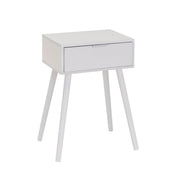 Mesita de noche de 1 cajón con laminado color blanco de 45x35x59cm