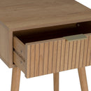 Mesinha de cabeceira branca com 1 gaveta e pernas altas de 45x35x59 cm