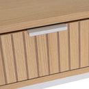 Consola de madera y metal natural con 2 cajones 100x30x75 cm