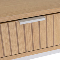 Consola de madera y metal natural con 2 cajones 100x30x75 cm