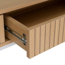 Consola de madera y metal natural con 2 cajones 100x30x75 cm