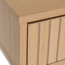 Consola de madera y metal natural con 2 cajones 100x30x75 cm