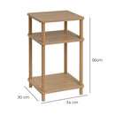 Mesa rincón de madera de 34x30x56 cm con baldas