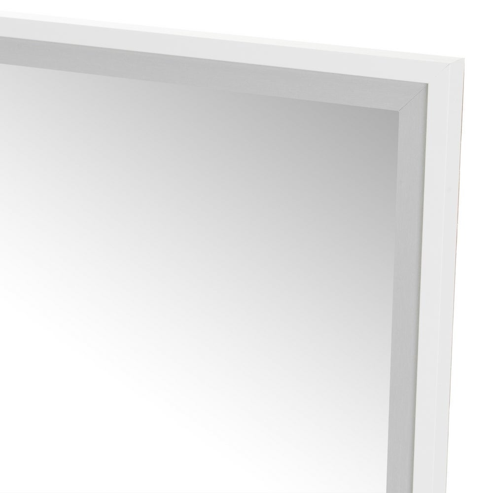 Espejo pared rectangular marco blanco y plata decorativo de 44x54 cm