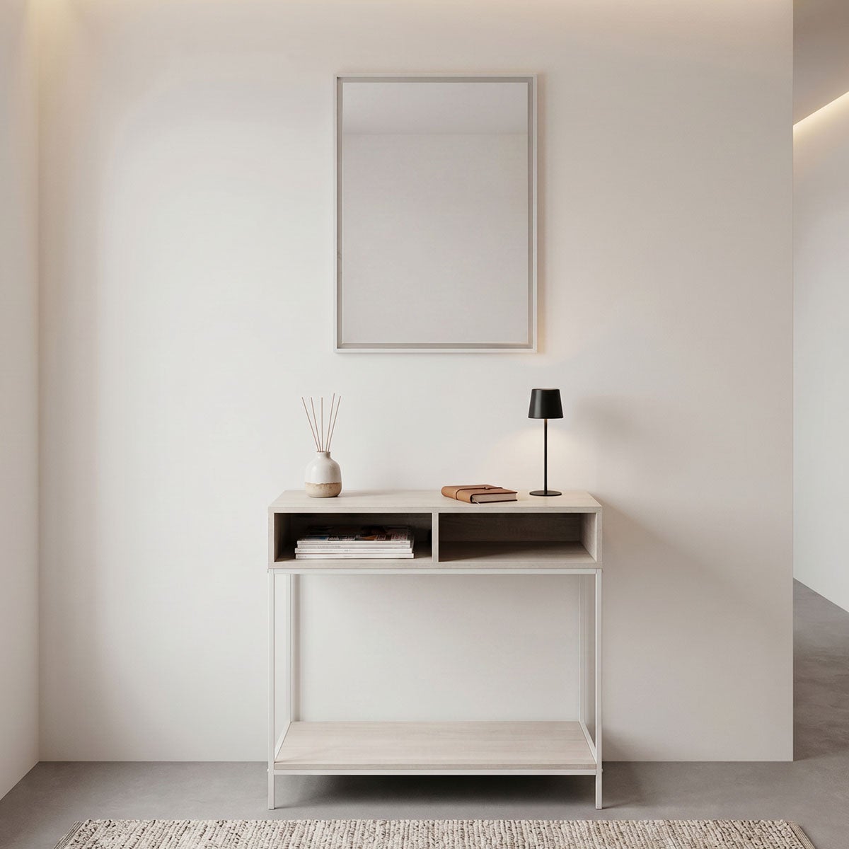 Espejo de pared blanco de 54x74 cm