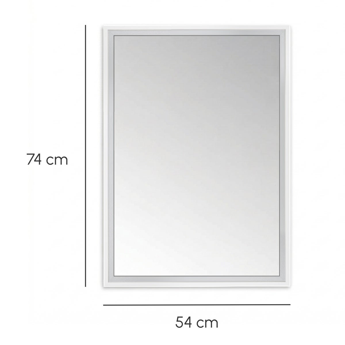 Espejo de pared blanco de 54x74 cm