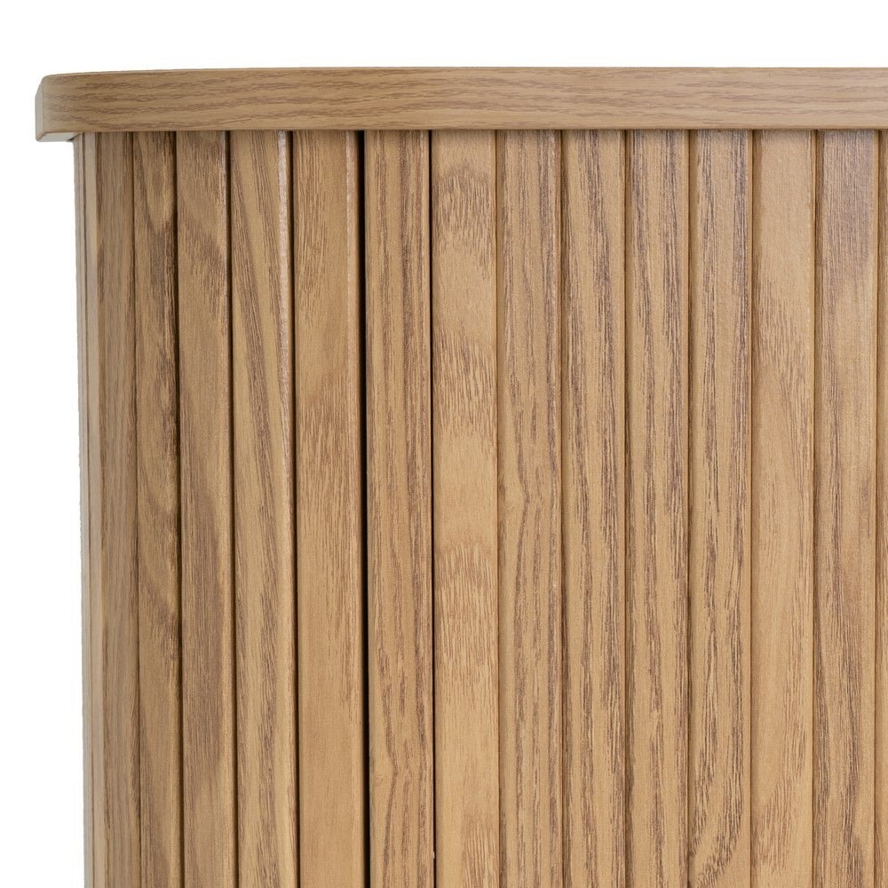 Consola aparador Elia color roble con puertas enrollables de 80x40x80 cm
