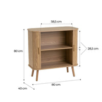 Aparador Elia de MDF color roble con 2 puertas de 80x40x80 cm