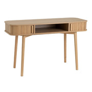 Escritorio de madera MDF color roble de 2 puertas de 120x50x75 cm