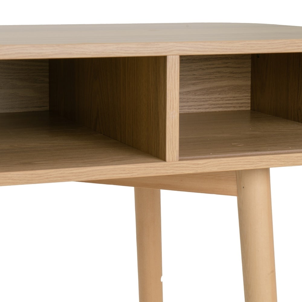 Escritorio de madera MDF color roble de 2 puertas de 120x50x75 cm