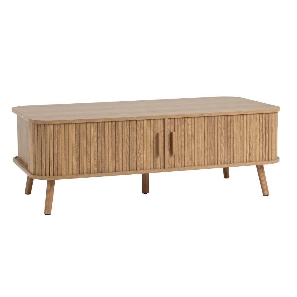 Mesa de centro Elia color roble con 2 puertas de 120x60x41 cm