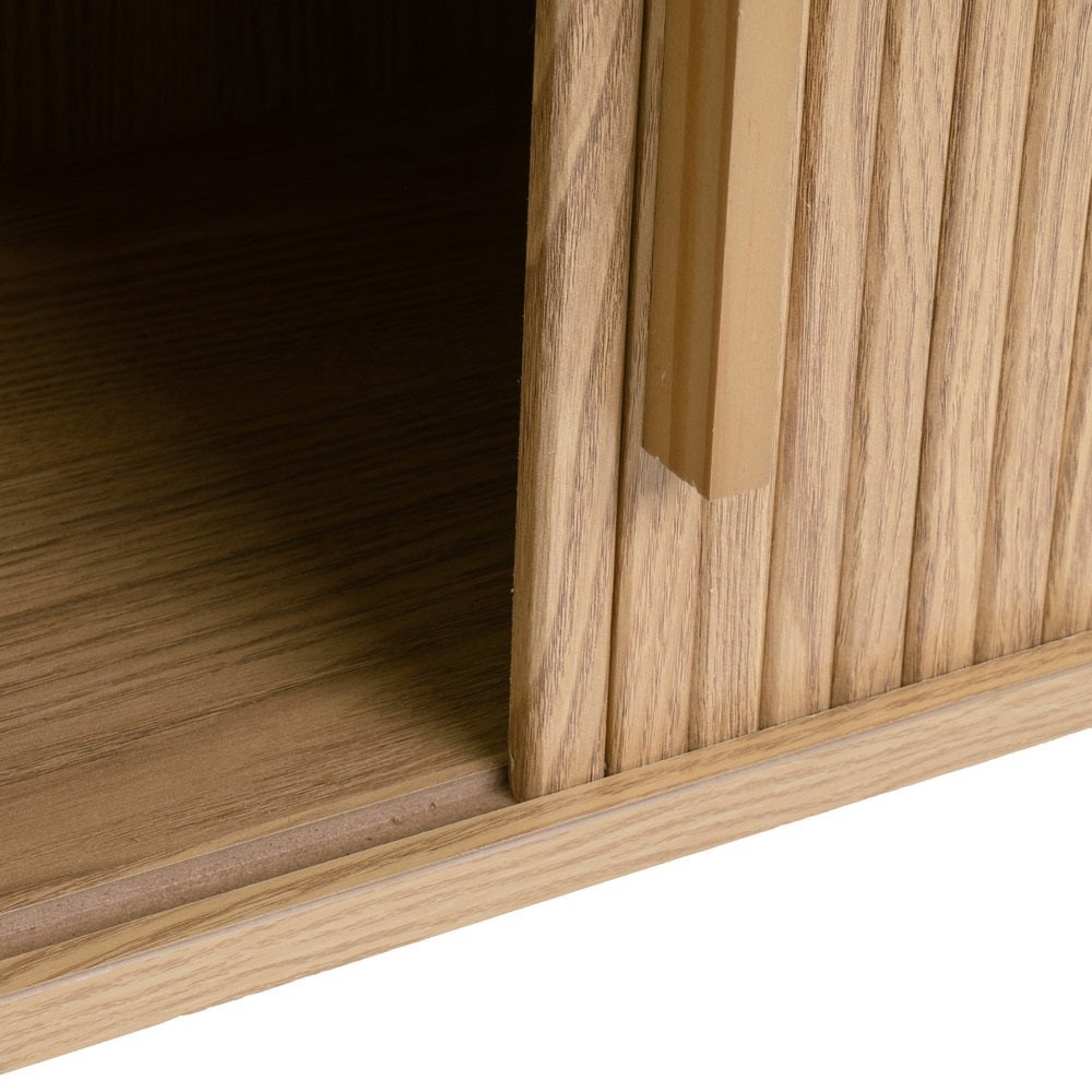 Mesa de centro Elia color roble con 2 puertas de 120x60x41 cm