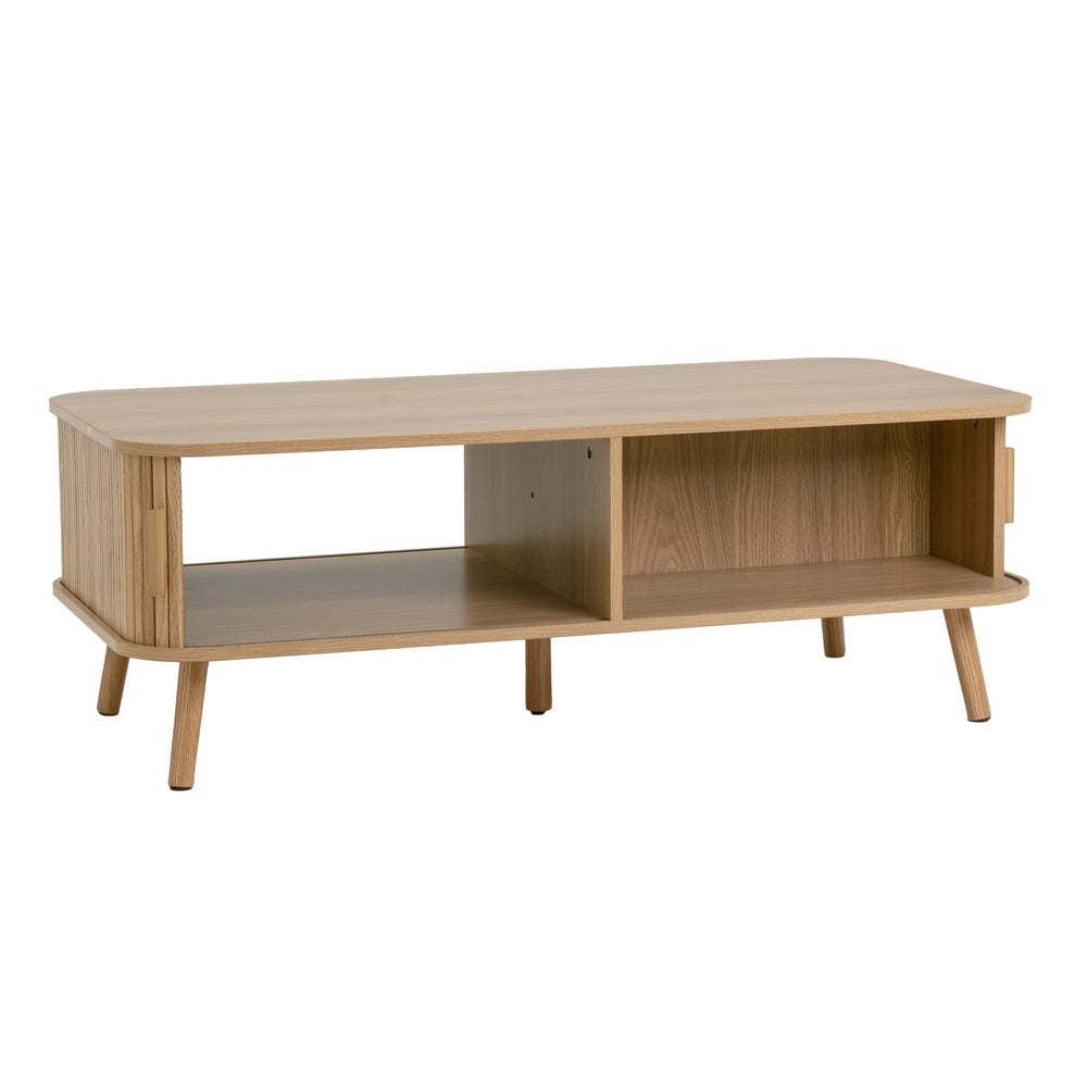 Mesa de centro Elia color roble con 2 puertas de 120x60x41 cm