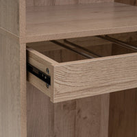 Armario color natural con barra y pantalonero de 60x45x180 cm