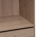 Armario modular natural de MDF con barra y 4 cajones 80x45x180 cm