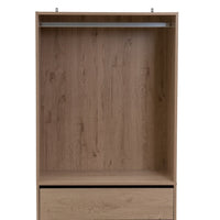 Armario modular natural de MDF con barra y 4 cajones 80x45x180 cm