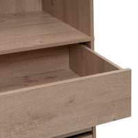 Armario modular natural de MDF con barra y 4 cajones 80x45x180 cm