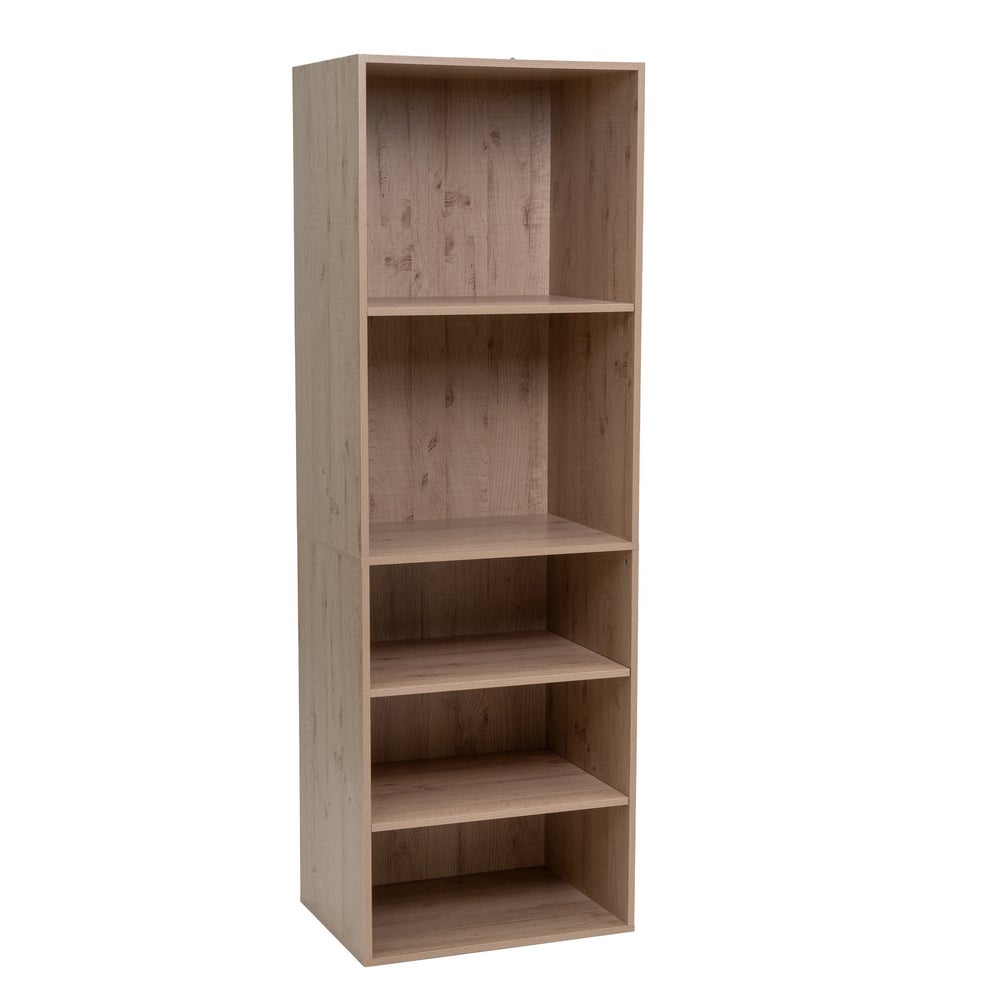 Armario modular natural de madera con 5 estantes 60x45x180 cm