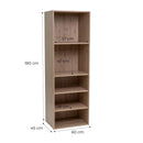 Armario modular natural de madera con 5 estantes 60x45x180 cm
