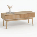 Mueble TV Naroa color roble 2 puertas correderas de 115x40x48 cm